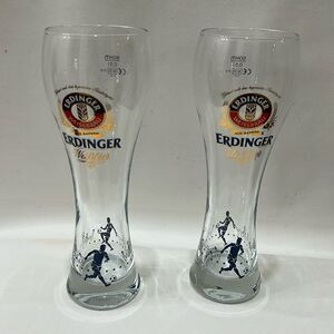 Erdinger Weissbrau Aus Bayern Glasses German Football World Cup Beer Set Of 2
